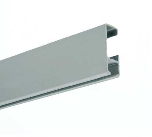 Guía para colgar cuadros BASIC - Riel de aluminio plata mate 150 cm | Soporta hasta 35 kg/m | Corte a medida sin cargo | Incluye clips, tacos y tornillos | Para pladur, tocho u hormigón (150cm)