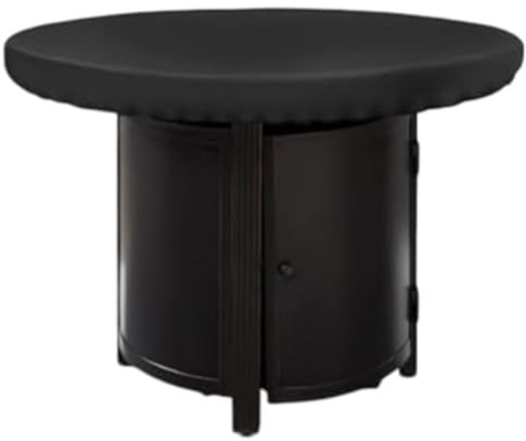 Grillabdeckung Wasserdicht Rund Schwarz 210D Oxford Gewebe Grillabdeckung für Feuerplatte Allwetterschutz mit Kordelzug Kompatibel mit 80cm und 100cm Durchmesser Outdoor Kochschalen
