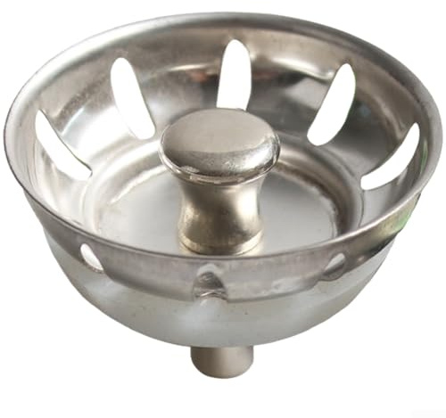 Tapón de fregadero de cocina de acero inoxidable de 50 mm con diseño de filtro de paraguas, construcción de acero 304 para resistencia a la corrosión, sello de silicona para prevención de fugas