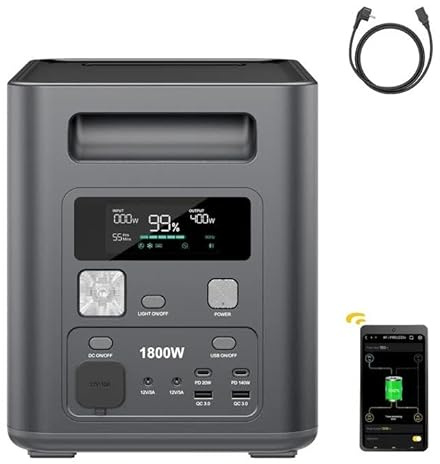 AFERIY 1800W 1024Wh Station d'Alimentation Portable, Générateur Électrique Solaire à Charge Rapide en 1H, Batterie LiFePO4, UPS <10 ms, 9 Sorties, BMS, pour Campings, Urgences, Bureau- 2026 Nouveau