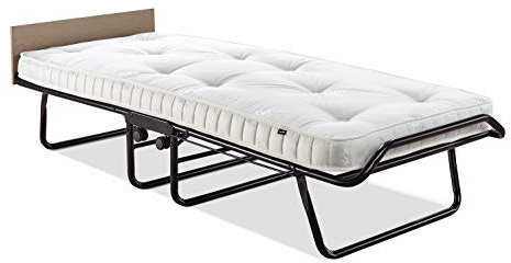 JAY-BE Supreme Folding Bed with Micro e-Pocket Sprung Mattress and Automatic Folding Legs, Compact, Single, Black