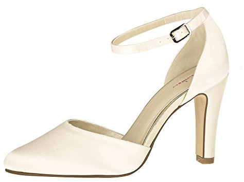 Rainbow Club Brautschuhe Dana - Ivory Satin - Pumps Größe 37 EU 4 UK Damen