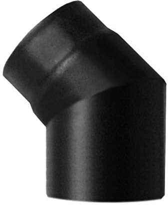 Canna fumaria Curva 45 DN 120 smaltato verniciato 600 gradi per stufa a legna tubo nero acciaio sce Made in Italy