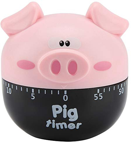 Nikou Küchen-Timer-Nette Karikatur-Schwein Mechanische Zeiten Zähler for Kochzeitwerkzeug (Farbe : Rosa)
