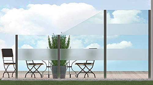 Bijon Sichtschutz Glas Terrassen, Windschutz Glaszaun, Garten, Unterer Bereich satiniert PG11-I | 89x113,5cm