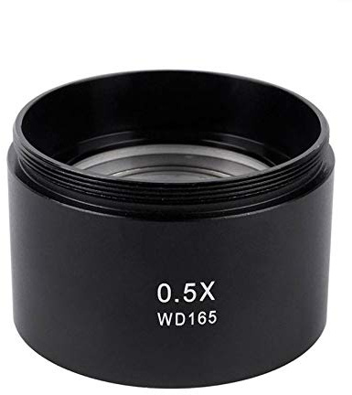 Extra objektiv lins POWERTOOL mikroskop objektiv linsen Barlow Lins Förstoringslins med 48 mm monteringstråd för stereomikroskop (0,5 X)