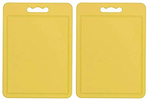 Chef Aid Kitchen Easy Wash Chopping Board Lightweight L40cm x W30cm Yellow (Pack of 2)