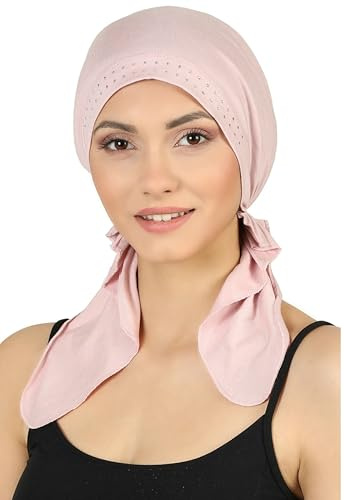 Deresina Bandana de Quimioterapia de Bambu Preanudada para Mujer – Suave y Transpirable, Ideal para Alopecia y Caida del Cabello, Alternativa Comoda a la Peluca (margarita rosa - Talla única)