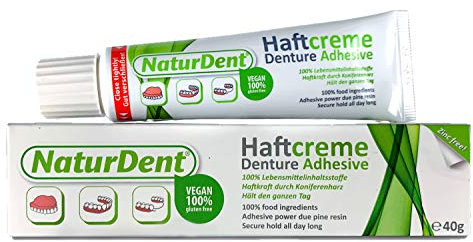 Naturdent Strong Waterproof Denture Adhesive | Holds Longer and Stronger | NO Yucky Taste NO Zinc NO Paraffin Smile and Eat with Confidence Great Gift for Denture Wearers