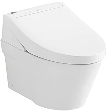 TOTO® WASHLET®+ AP Wall-Hung Elongated Toilet and WASHLET C5 and DuoFit® In-Wall 0.9 and 1.28 GPF Dual-Flush Tank System, Matte Silver - CWT4263084CMFG#MS
