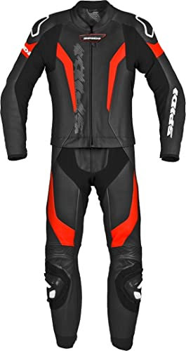 SPIDI Laser Touring Abito in pelle moto in due pezzi, nero/rosso, 56