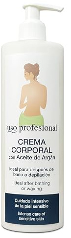 MUNTRADE Crema Corporal con Aceite de Argán - 500 ml - Especial Piel Sensible - Ideal para Después del Baño o Depilación