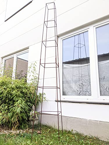 Zen Man Edelrost Garten Rankhilfe aus Metall Rost Ranksäule Edelrost Garten Rosenbogen Rankkäfige H300cm B20cm B50cm 032111