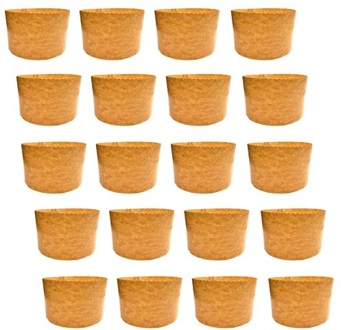 Panettone Lot de 20 Moules à Panettone Haut 1 kg | Moules Professionnel en Papier Naturel de Pure Cellulose à Haute Densité, Formes de Cuisson pour Panettone, Résistant à la Chaleur 200 °C
