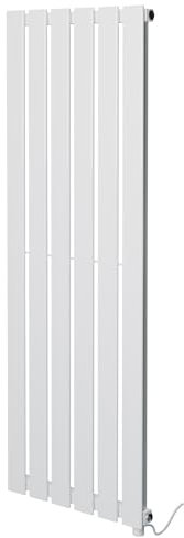King White Electric Vertical Radiator 1250mm (h) x 440mm (w) - 600w Single Heat Element (Pre-Filled)