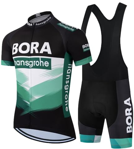 HOMTOL Rennrad Trikot Herren Kurzarm Radtrikot Set Fahrradbekleidung herren Fahrrad Anzug Radsport-bekleidung Radhose mit 3D-Gel-gepolsterten Shorts Radtrikots (Schwarzgrün, XL)
