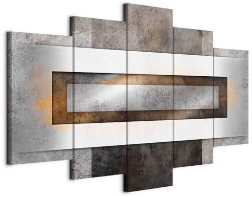 B&D XXL - Akustikbild Abstrakt 5 tlg - Bilder Akustikschaum Schallschutz Wand Deko Kunst Akustikpaneele Wandpaneele Schalldämmung Wandbild Schallabsorber Akustikplatten geometrische Muster Rechteck
