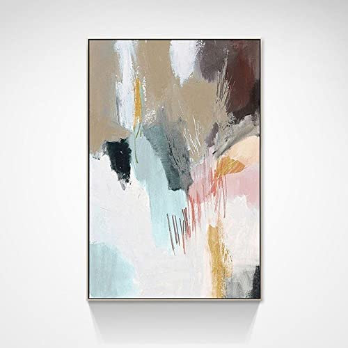 Acrylbilder, Bunte Textur Farbblöcke Minimalistische Moderne Abstrakte Kunstwerke Rahmenlose Original Handgemalte Ölgemälde Auf Leinwand Wandkunst Für Wohnzimmer Schlafzimmer Büro Heimdekorati