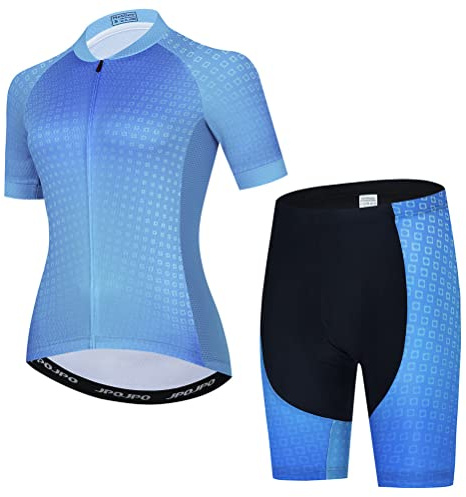 Damen-Fahrradtrikot-Set, Sommer-Kurzarm, Mountainbike-Shirt und Shorts Set für MTB-Anzug, Fahrradbekleidung