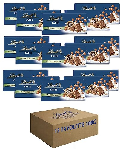 Lindt Tavoletta Classica al Latte con Nocciole, formato 100g -15 pezzi