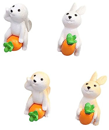 YARNOW 4pièces Lot de Décorations Miniatures de Jardin Forme de Lapin Ornements de Jardin pour Micro-Paysage Intérieur et Extérieur
