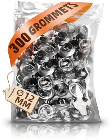 HAPDEN Ojales de 1/2 pulgada para herramienta de ojales, kits de herramientas de ojales de 12 mm, 300 juegos de repuesto de ojales para kit de ojales
