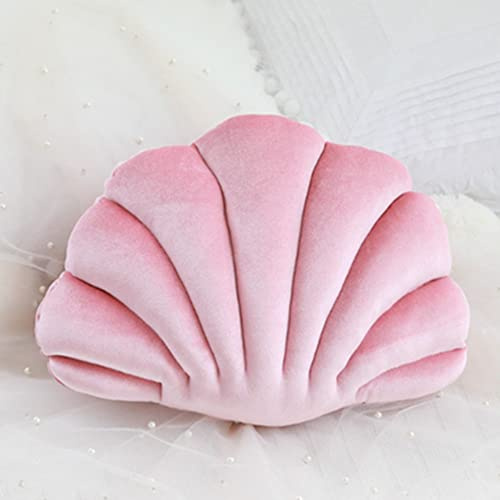 OUKEYI Muschelkissen, Muschel-Form, niedliches Muschelkissen für Sofa, Bett, Couch, Stuhl, Zuhause, Wohnzimmer, Schlafzimmer, Büro, Bodenkissen, 33 x 25,4 cm, Rosa