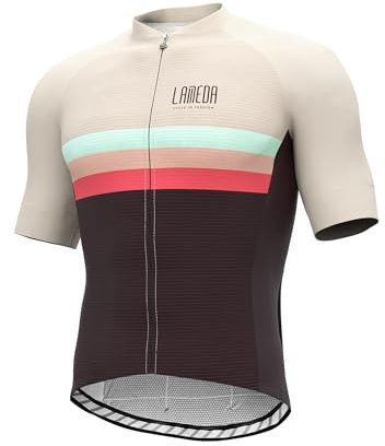 LAMEDA Maillot con Mangas Cortas Ciclismo Hombre MTB Camisetas Ciclismo para Hombre Transpirable Liegro Secado Rápido Jersey Bicicleta Bici Suave MC-XXL