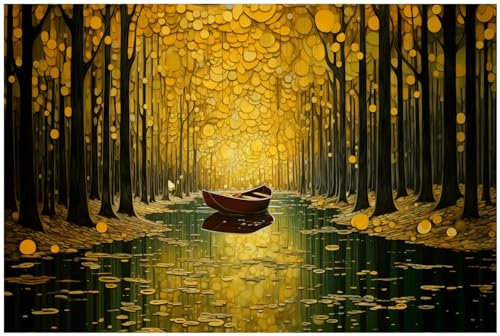 Wallario Glasbild Boot im goldenen Licht - 60 x 90 cm Wandbilder Glas in Premium-Qualität: Brillante Farben, freischwebende Optik