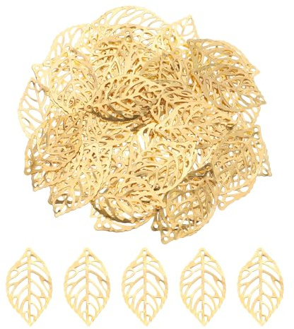QUARKZMAN Hohl Anhänger Blatt Legierung durchbohrt Baum Blatt Metall Baum Blätter für Herstellen Selbermachen Ohrring Halskette Haarnadel Haar Clip Kleidung