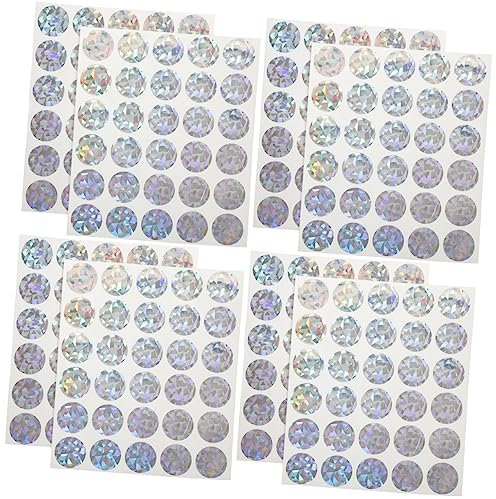 HAPINARY 8blätter Runde Glitzer-rubbellose Aufkleber Selbstklebende Scratch-off Labels Für -karten Postkarten Und Hochzeitsspiele Für Kreative Überraschungen Und Spiele