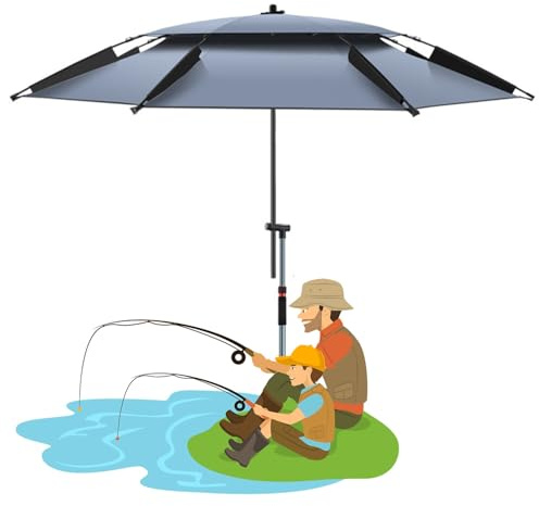 Ombrellone Giardino ombrellone da pesca grande Ombrellone pieghevole da Balcone Esterno antivento Antipioggia con 16 Stecche Parasole spiaggia