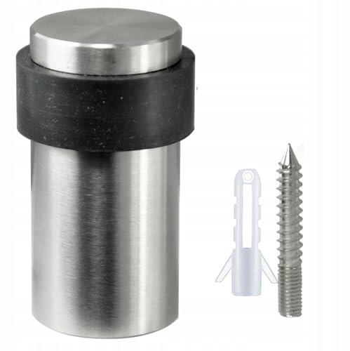 ALSTEN TECH Türstopper mit Gummiring 60x36mm Durchmesser Bodenstopper | Aus Edelstahl SUS304 gummiert Bodenmontage robuster Türpuffer, für Türen Toren für Zuhause und Büro innen und außen