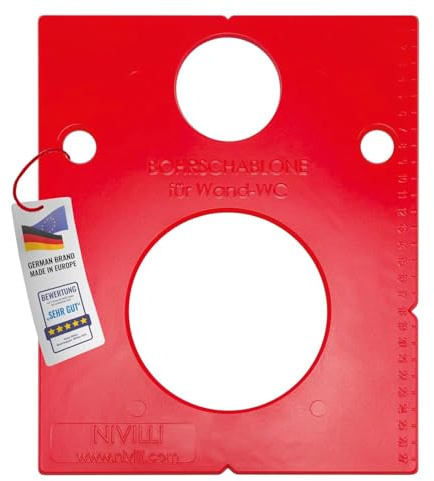 NIVILLI SCHABLONY - Gabarit de perçage et de marquage pour les raccords de toilettes Geberit, précis et universel, gain de temps et robustesse, idéal pour les bricoleurs et les professionnels