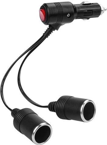 Distributore per accendisigari da 12 V, adattatore per accendisigari da 1 a 2 prese per auto con interruttori da 12 V/24 V, prolunga per accendisigari, adatto per auto, moto e camion