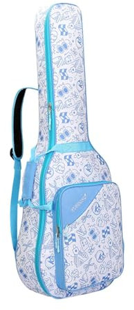 F Fityle Gitarren-Gigbag, Gitarren-Aufbewahrungsbox mit Griff, große Vordertasche, wasserdicht, verdickt, Akustikgitarren-Tragetasche, Rucksack, Blau