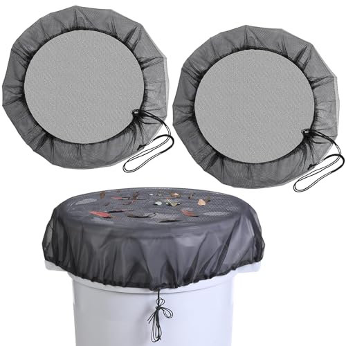 IETWATE 2 unidades de red para barriles de lluvia, 95 cm de diámetro ajustable, cubierta resistente a la intemperie, red de barril de lluvia con goma elástica para mosquitos, hojas, animales pequeños
