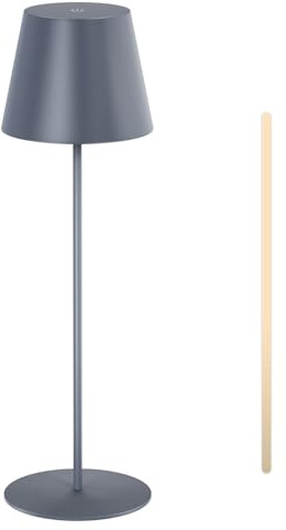 MALUX Lampe de table LED sans fil avec tactile, rechargeable pour l'intérieur et l'extérieur, 3 températures de couleur, intensité variable en continu, fonction minuterie, batterie (1 pièce)