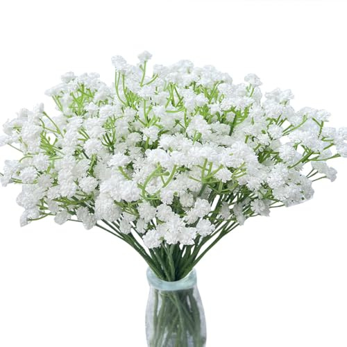 Bodosac Künstliche Schleierkraut, fühlt sich echt an, für Hochzeit, Party, Dekoration, Blumen, DIY, Haus, Garten, 24 Stück