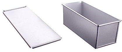 TOWARDSNAN Caja antiadherente con tapa, molde rectangular grueso para pan, horno de aleación de aluminio para hornear