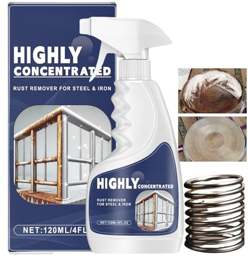 Metal Rust Converter Spray for Powerful Rust Removal & Treatment,R/ust Remover for Steel & Iron,Fast Ru/st Remover for Metal,Iron Stain Cleaner for Multiple Surfaces,Ru/st Inhibitor Derusting Spray