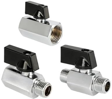 Small Brass Ball Valve 1/8 1/4 3/8 1/2 Threaded Male to Female Air Compressor Water Gas Oil Shut Off Valve(Male to Male,3/8)