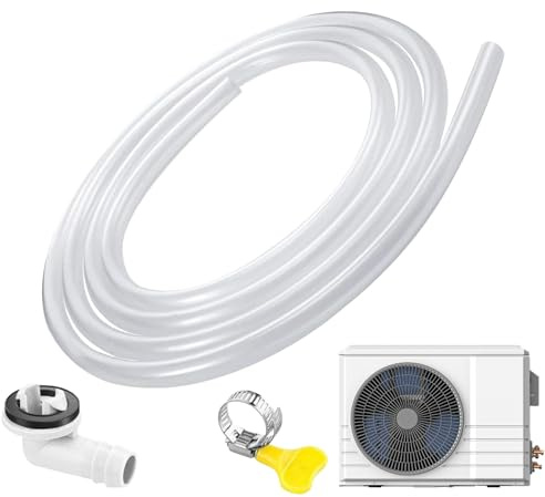 Ablaufschlauch für mobile Klimaanlage, Ablassschlauch für Fensterklimaanlage | Zubehör mit Schelle und Anschluss für Fenster, Haus, Innenbereich