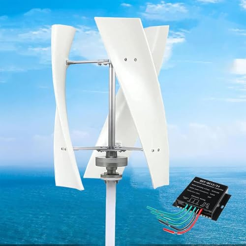 Turbina Eólica Vertical Kit Completo,Generador Viento Jardín Instalacion Eolica Domestica Aerogenerador Eolico Trifásico AC Turbina Eólica de Viento Vertical con Controlador(16000W,48V)