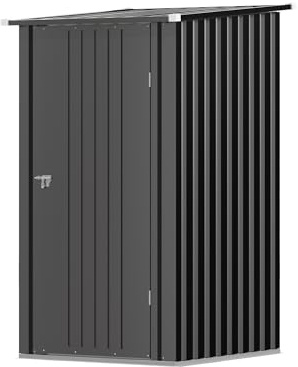 Triumphkey Abri de Jardin en Métal 95 x 98 cm Étanche avec Toit Incliné et Porte Verrouillable Armoire de Rangement Extérieur pour Jardin Terrasse ou Poubelles,Noir