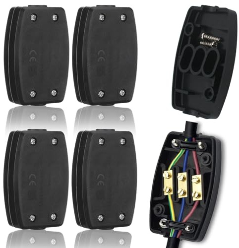 4 Pcs 3 Terminal Electrical Junction Box 13a Flex Connector 3 Core (Black) | 13amp 250v, 3 Core Cable Connector, Wire Connector, Electrical Connectors