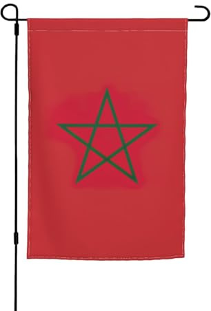 Drapeau du Maroc Imprimé Drapeau de Jardin Double Face Extérieur Jardin Intérieur Extérieur Décoration 30,5 x 45,7 cm