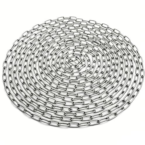 2MM Edelstahl Kette 8M,Edelstahlkette Meterware,Stahlkette,Gliederkette,Metallketten,stainless steel chain, für hängesessel schaukel hanging plants Wäschekette Boxsack