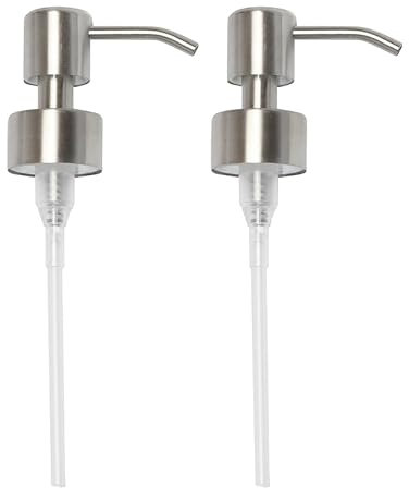 Kapitan Edelstahl Seifenpumpe, Pumpkopf, Ersatzpumpe für 28 mm Gewinde Flasche Seifenspender (2, gebürsteter Edelstahl)