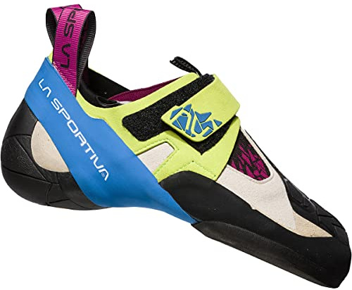 La Sportiva Skwama Woman, Scarpe da Arrampicata Ragazze, Verde Mela, Blu Cobalto, 38 EU